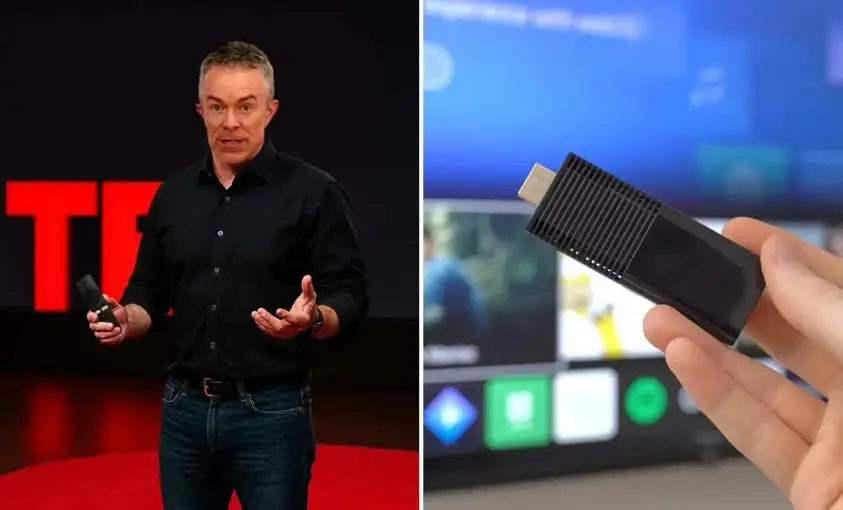 Small streaming stick next to a TV remote
